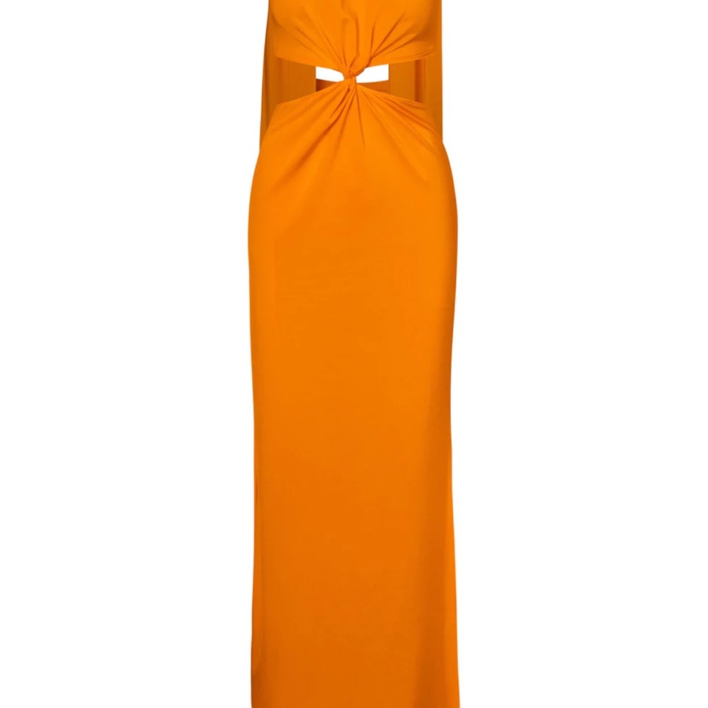 Baobab Collection Orange Maxi Dress with Twist Front Cutout